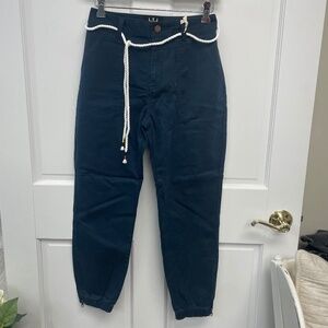 L.T.J Blue Jogger with Rope Belt